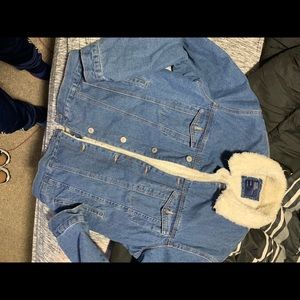 Denim fur jacket